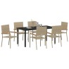 Ensemble de salle à manger pour jardin 7 pcs Beige polyrotin 564533564533