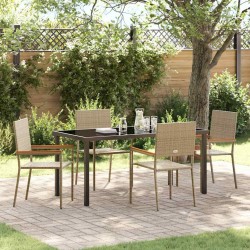 Ensemble de salle à manger pour jardin 5 pcs Beige polyrotin 564535564535