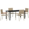 Ensemble de salle à manger pour jardin 5 pcs Beige polyrotin 564535564535