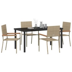 Ensemble de salle à manger pour jardin 5 pcs Beige polyrotin 564535564535