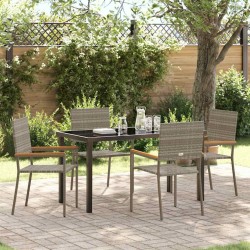 Ensemble de salle à manger pour jardin 5 pcs Gris polyrotin 564536564536