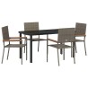 Ensemble de salle à manger pour jardin 5 pcs Gris polyrotin 564536564536