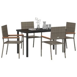 Ensemble de salle à manger pour jardin 5 pcs Gris polyrotin 564536564536