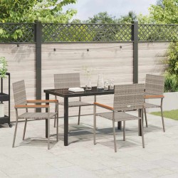 Ensemble de salle à manger pour jardin 5 pcs Gris polyrotin 564536564536