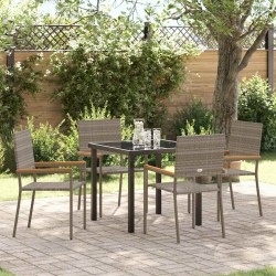 Ensemble de salle à manger pour jardin 5 pcs Gris polyrotin 564537564537
