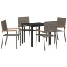 Ensemble de salle à manger pour jardin 5 pcs Gris polyrotin 564537564537