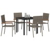 Ensemble de salle à manger pour jardin 5 pcs Gris polyrotin 564537564537