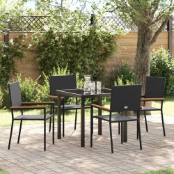 Ensemble de salle à manger pour jardin 5 pcs Noir polyrotin 564539564539