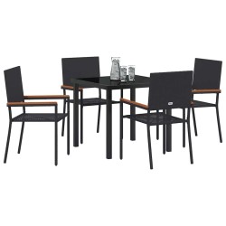 Ensemble de salle à manger pour jardin 5 pcs Noir polyrotin 564539564539
