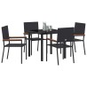 Ensemble de salle à manger pour jardin 5 pcs Noir polyrotin 564539564539