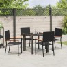 Ensemble de salle à manger pour jardin 5 pcs Noir polyrotin 564539564539
