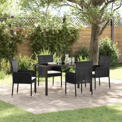 Ensemble de salle à manger pour jardin 5 pcs Noir polyrotin 564541564541