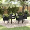 Ensemble de salle à manger pour jardin 5 pcs Noir polyrotin 564541564541