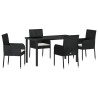 Ensemble de salle à manger pour jardin 5 pcs Noir polyrotin 564541564541