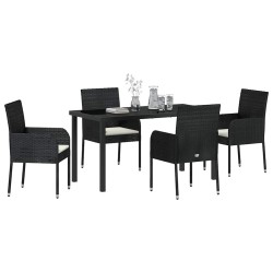 Ensemble de salle à manger pour jardin 5 pcs Noir polyrotin 564541564541