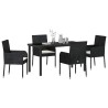 Ensemble de salle à manger pour jardin 5 pcs Noir polyrotin 564541564541
