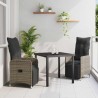 Ensemble de salle à manger pour jardin 3 pcs Gris polyrotin 564543564543