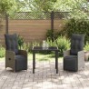 Ensemble de salle à manger pour jardin 3 pcs Gris polyrotin 564543564543