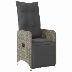 Ensemble de salle à manger pour jardin 3 pcs Gris polyrotin 564543564543