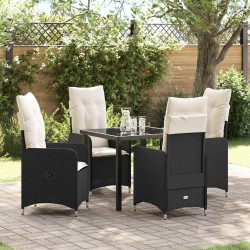 Ensemble de salle à manger pour jardin 5 pcs Noir polyrotin 564544564544