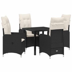 Ensemble de salle à manger pour jardin 5 pcs Noir polyrotin 564544564544