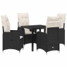 Ensemble de salle à manger pour jardin 5 pcs Noir polyrotin 564544564544