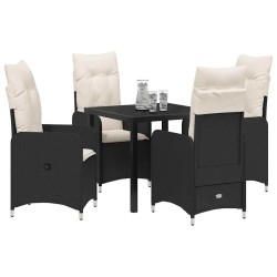 Ensemble de salle à manger pour jardin 5 pcs Noir polyrotin 564544564544