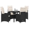 Ensemble de salle à manger pour jardin 5 pcs Noir polyrotin 564544564544