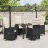 Ensemble de salle à manger pour jardin 5 pcs Noir polyrotin 564544564544