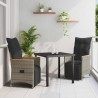Ensemble de salle à manger pour jardin 3 pcs Gris polyrotin 564545564545
