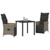 Ensemble de salle à manger pour jardin 3 pcs Gris polyrotin 564545564545