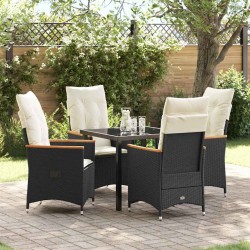 Ensemble de salle à manger pour jardin 5 pcs Noir polyrotin 564547564547