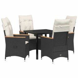 Ensemble de salle à manger pour jardin 5 pcs Noir polyrotin 564547564547