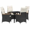 Ensemble de salle à manger pour jardin 5 pcs Noir polyrotin 564547564547