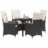Ensemble de salle à manger pour jardin 5 pcs Noir polyrotin 564547564547