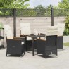 Ensemble de salle à manger pour jardin 5 pcs Noir polyrotin 564547564547
