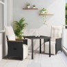 Ensemble de salle à manger pour jardin 3 pcs Noir polyrotin 564549564549