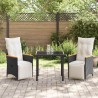 Ensemble de salle à manger pour jardin 3 pcs Noir polyrotin 564549564549