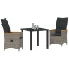 Ensemble de salle à manger pour jardin 3 pcs Gris polyrotin 564550564550
