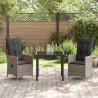 Ensemble de salle à manger pour jardin 3 pcs Gris polyrotin 564550564550