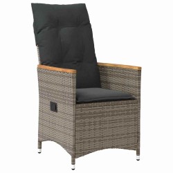 Ensemble de salle à manger pour jardin 3 pcs Gris polyrotin 564550564550