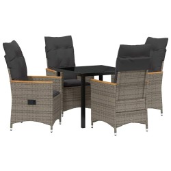 Ensemble de salle à manger pour jardin 5 pcs Gris polyrotin 564551564551