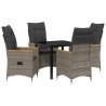 Ensemble de salle à manger pour jardin 5 pcs Gris polyrotin 564551564551