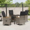 Ensemble de salle à manger pour jardin 5 pcs Gris polyrotin 564551564551