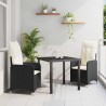 Ensemble de salle à manger pour jardin 3 pcs Noir polyrotin 564552564552
