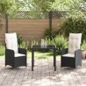 Ensemble de salle à manger pour jardin 3 pcs Noir polyrotin 564552564552