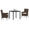 Ensemble de salle à manger pour jardin 3 pcs Marron polyrotin 564553564553