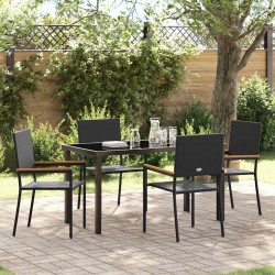 Ensemble de salle à manger pour jardin 5 pcs Noir polyrotin 564554564554