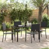 Ensemble de salle à manger pour jardin 5 pcs Noir polyrotin 564554564554