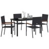 Ensemble de salle à manger pour jardin 5 pcs Noir polyrotin 564554564554